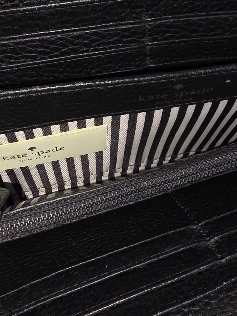 kate spade Colorblock Pebbled Leather Zip Wallet - Black, Pink, White & Gray